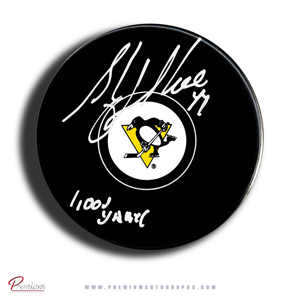 Stephane Richer Pittsburgh Penguins Autographed Puck w/ 1000 Games Inscription