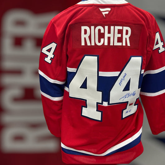 Stephane Richer Montreal Canadiens Fanatics Autographed Jersey w/ 2x50 goals & 1986 Up Inscription