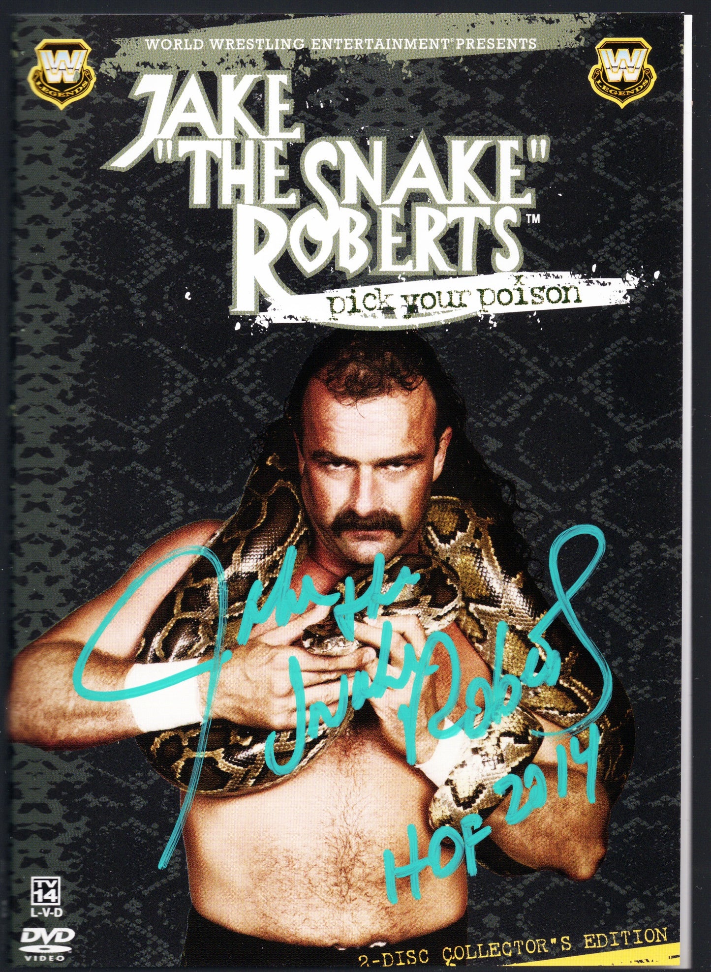Jake "The Snake" Roberts Pick Your Poison DVD Booklet Autographed