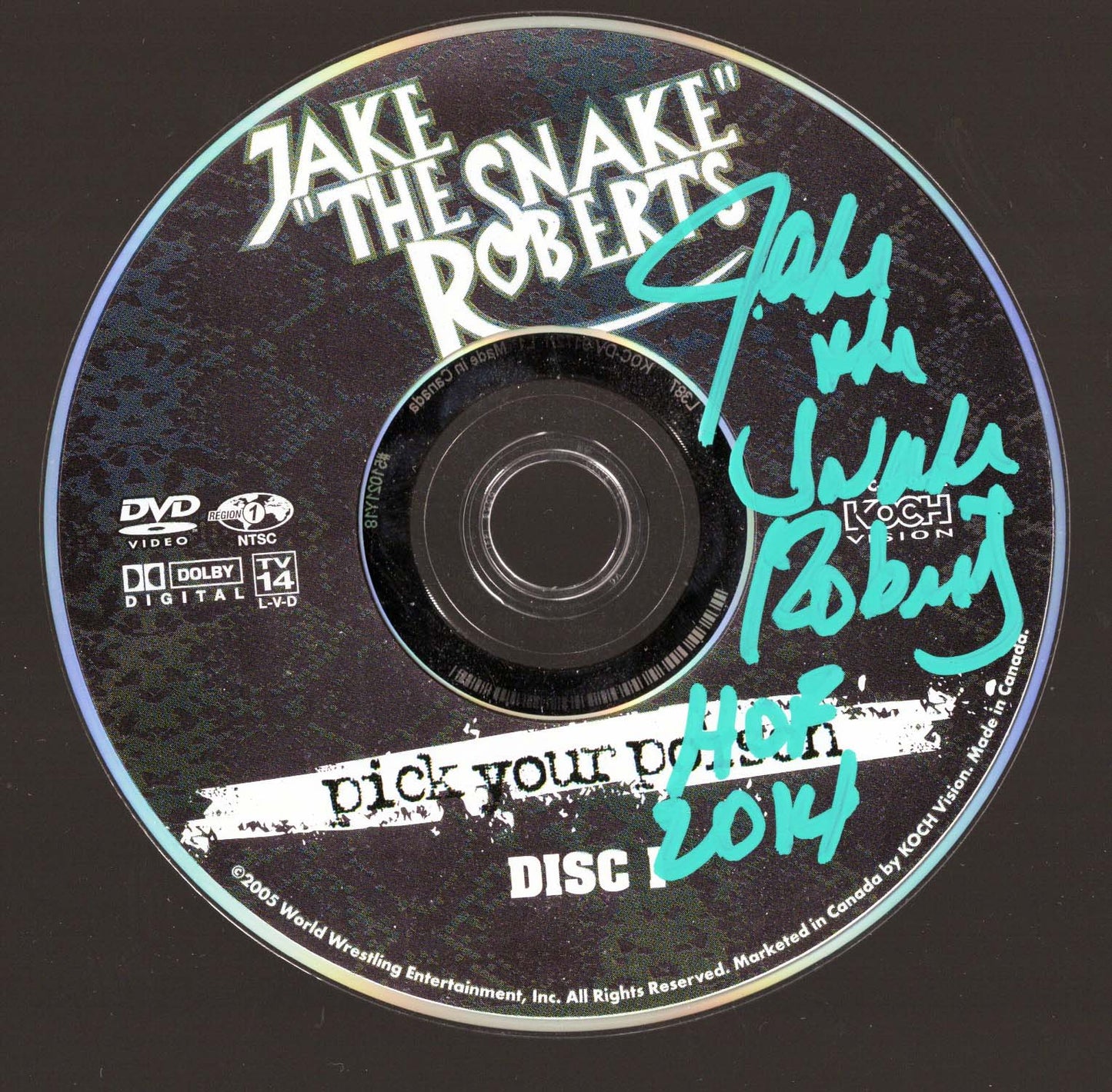 Jake "The Snake" Roberts Pick Your Poison DVD Loose Autographed