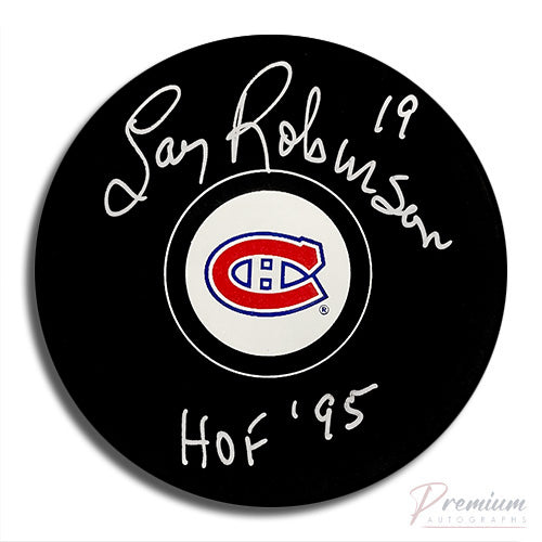 Larry Robinson Montreal Canadiens Signed Puck w/ HOF 95 Inscription