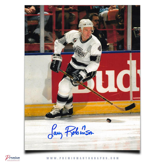 Larry Robinson Los Angels Kings Signed 8x10 Photograph with Puck