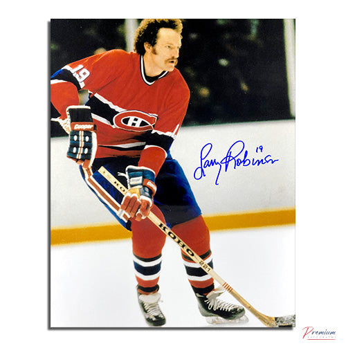 Larry Robinson Montreal Canadiens Signed 8x10 Photograph On the Rush