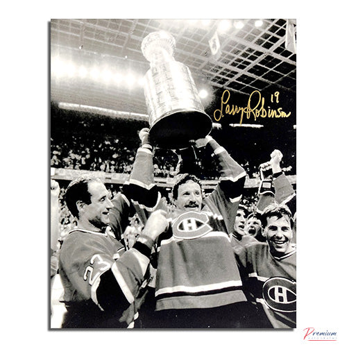 Larry Robinson Montreal Canadiens Signed 8x10 Photograph Stanley Cup Celebration