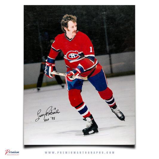 Larry Robinson Monrtreal Canadiens Signed 16x20 Photograph Skating w/ HOF 95 Inscription