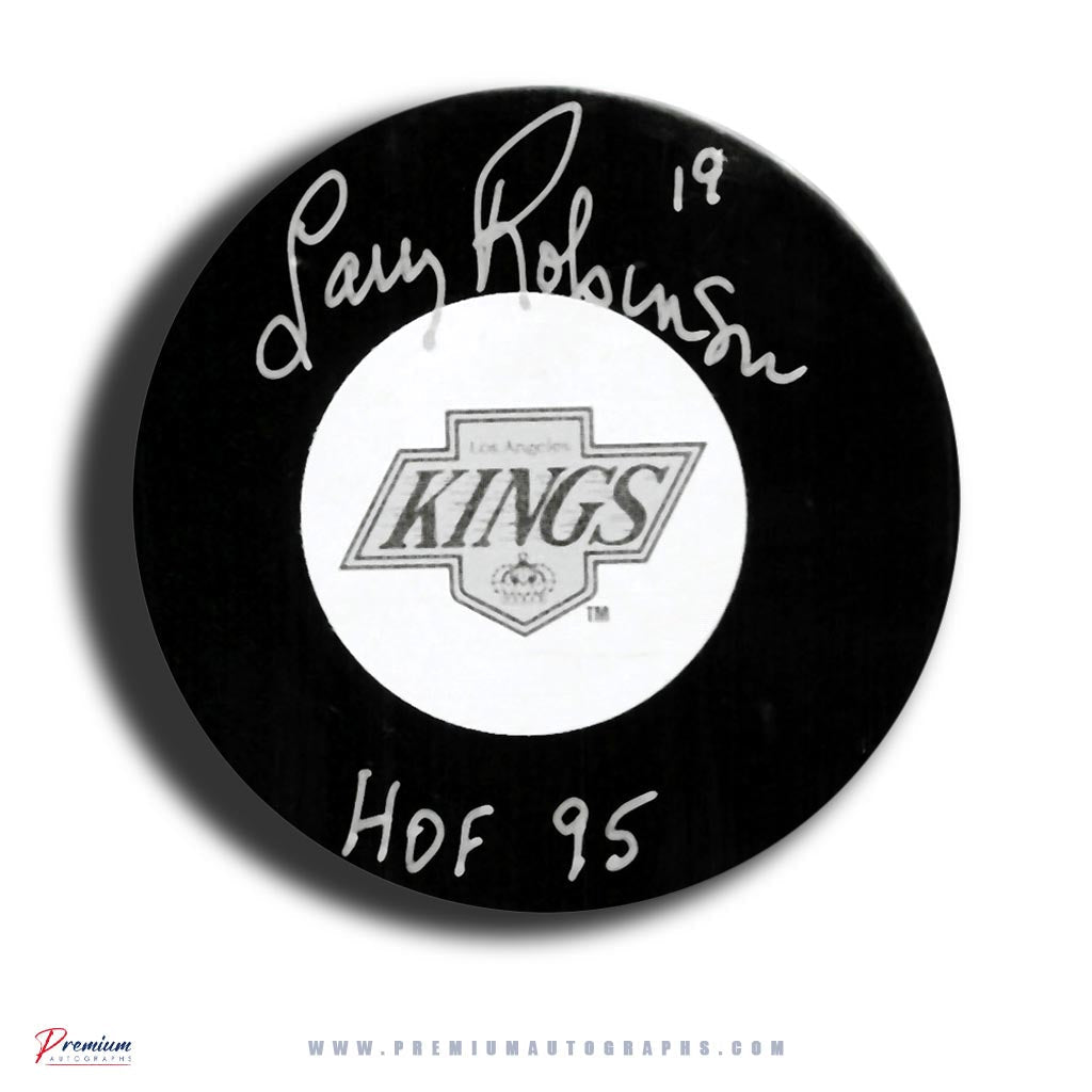 Lary Robinson Los Angeles Kings Signed Puck w/ HOF 95 Inscription