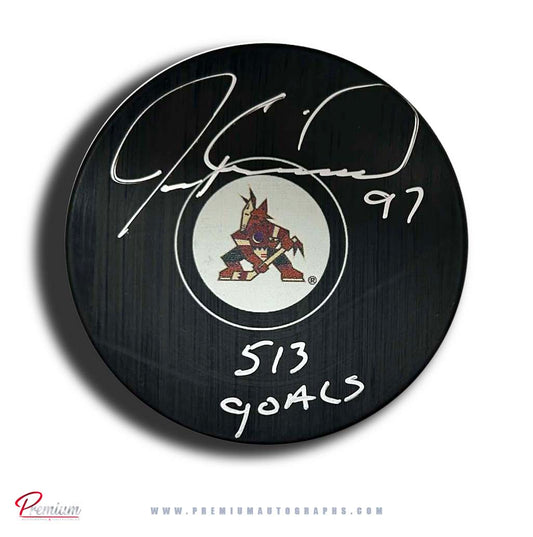 Jeremy Roenick Phoenix Coyotes Autographed Puck w/ 513 Goals Puck