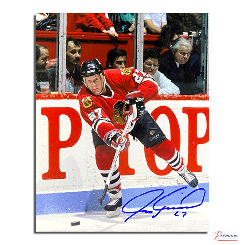 Jeremy Roenick Chicago Blackhawks Signed 8x10 Photograph Pass Along the Boards