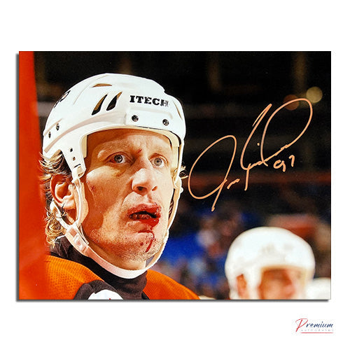 Jeremy Roenick Philadelphia Flyers Signed 8x10 Photograph Bloody Close Up