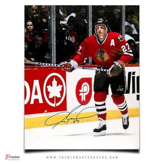 Jeremy Roenick Chicago Blackhawks Signed 16x20 Photograph Along the Boards