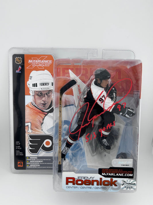 Jeremy Roenick Philadelphia Flyers Autographed Black Jersey McFarlane (on package) w/ 513 Goals