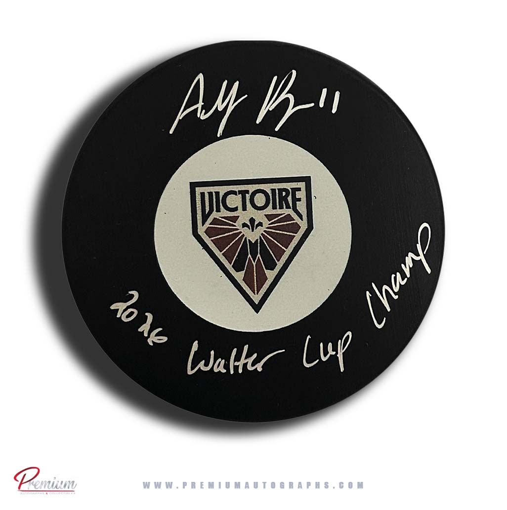 Abby Roque Autographed Montreal Victoire Puck w/ 2026 Walter Cup Champ Inscription