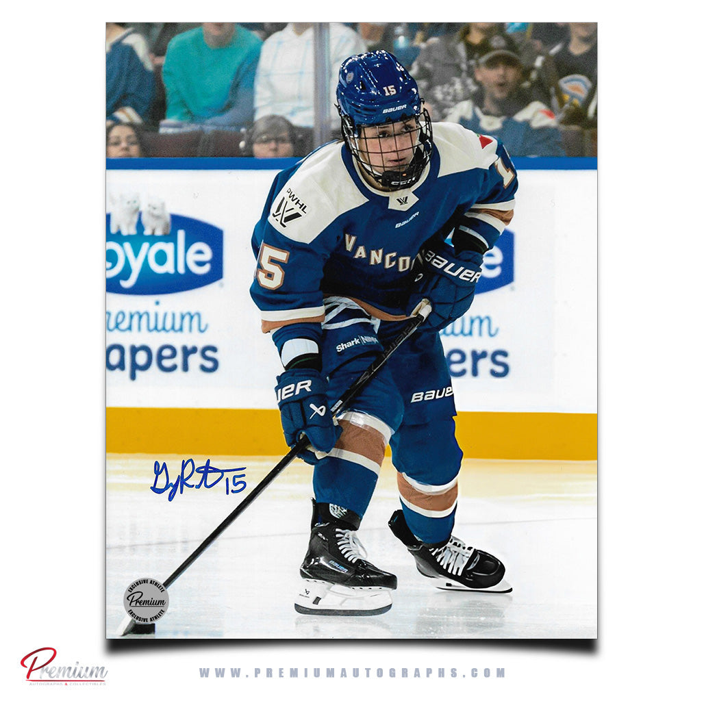 Gabby Rosenthal Vancouver Goldeneyes PWHL Autographed 8x10 Photograph With the Puck