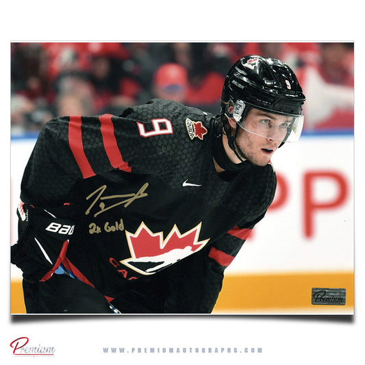 Joshua Roy Team Canada Autographed 8x10 Photograph Close Up w/ 2x Gold Inscription