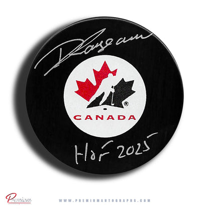 Daniele Sauvageau Team Canada Autographed Puck w/ HOF 2025 Inscription