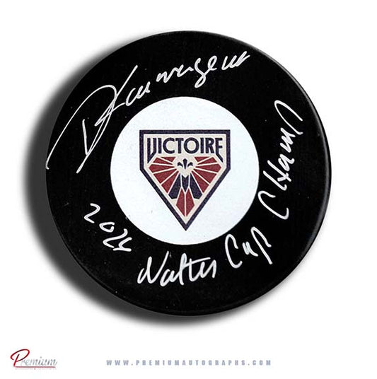 Daniele Sauvageau Montreal Victoire PWHL Autographed Puck w/ 2026 Walter Cup Champion Inscription