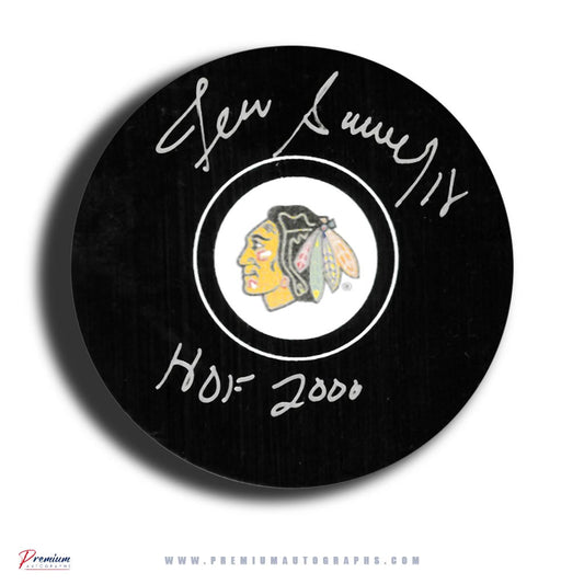 Denis Savard Chicago Blackhawks Signed Puck w/ HOF 2000 Inscription