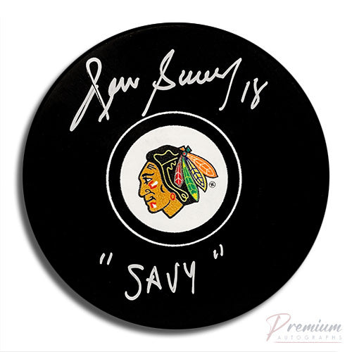 Denis Savard Chicago Blackhawks Signed Puck w/ Savy Inscription