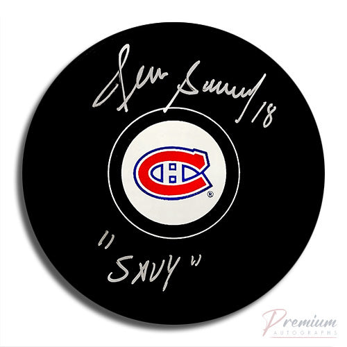 Denis Savard Chicago Blackhawks Signed Puck w/ Savy Inscription