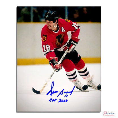 Denis Savard Chicago Blackhawks Signed 8x10 Photograph Honoring w/ HOF 2000 Inscription