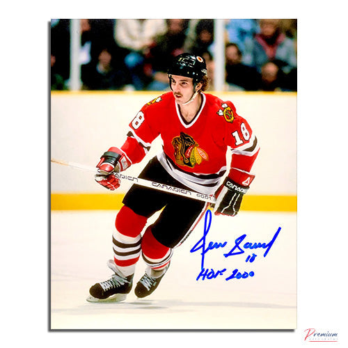 Denis Savard Chicago Blackhawks Signed 8x10 Photograph w/ HOF 2000 Inscription