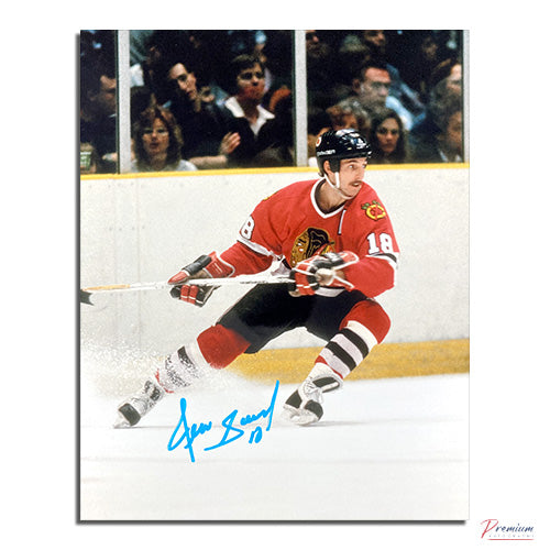 Denis Savard Chicago Blackhawks Signed 8x10 Photograph Snow Spray