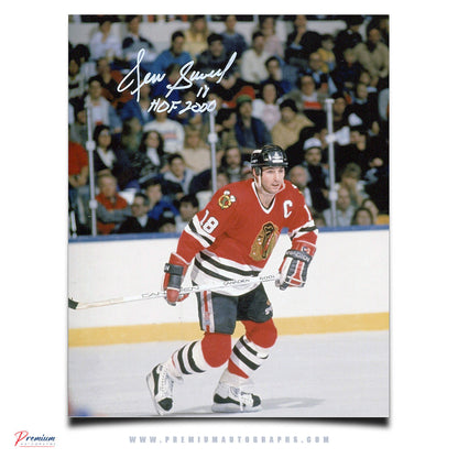 Denis Savard Chicago Blackhawks Signed 8x10 Photograph Skating w/ HOF Inscription