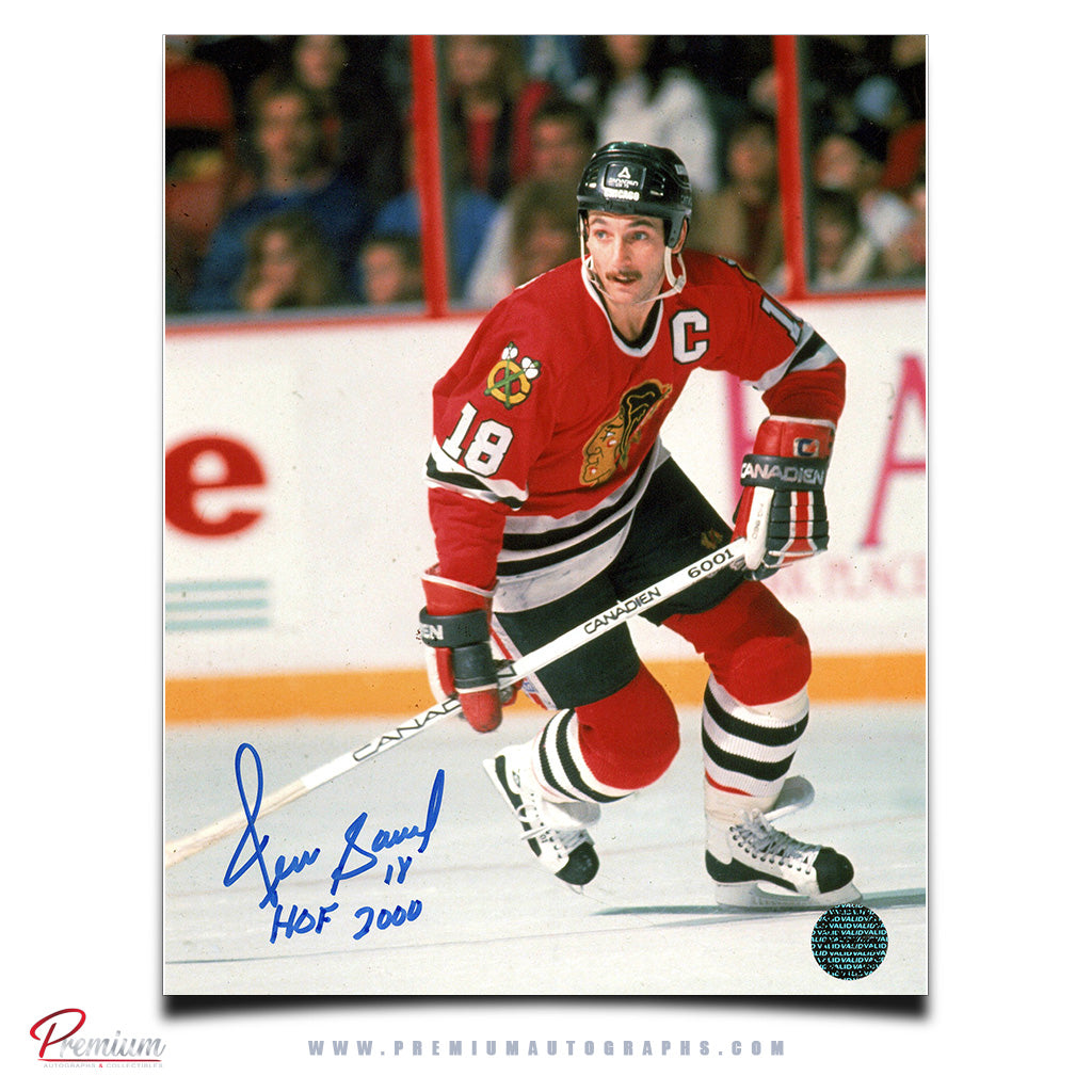 Denis Savard Chicago Blackhawks Autographed 8x10 Photograph w/ HOF 2000 Inscription