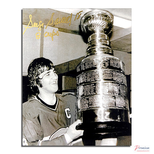 Serge Savard Montreal Canadiens Signed 8x10 Photograph w/ 8 Cups Inscription