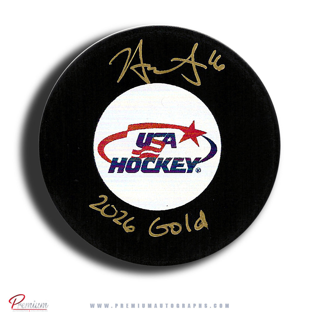 Hayley Scamurra Team USA Autographed Olympic Puck w/ 2026 Gold Inscription