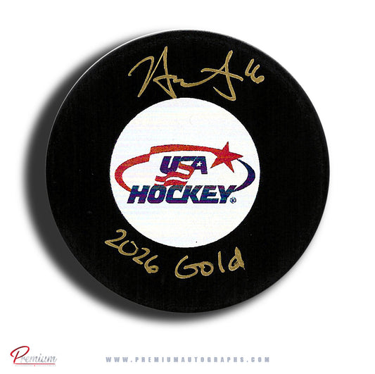 Hayley Scamurra Team USA Autographed Olympic Puck w/ 2026 Gold Inscription