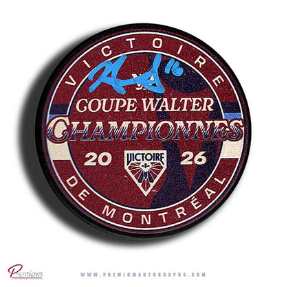 Hayley Scamurra Montreal Victoire PWHL Autographed 2026 Walter Cup Champions Puck