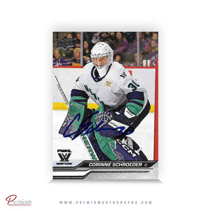 Corinne Schroeder New York Sirens Autographed 2023-24 First Edition Upper Deck PWHL Hockey Card #2