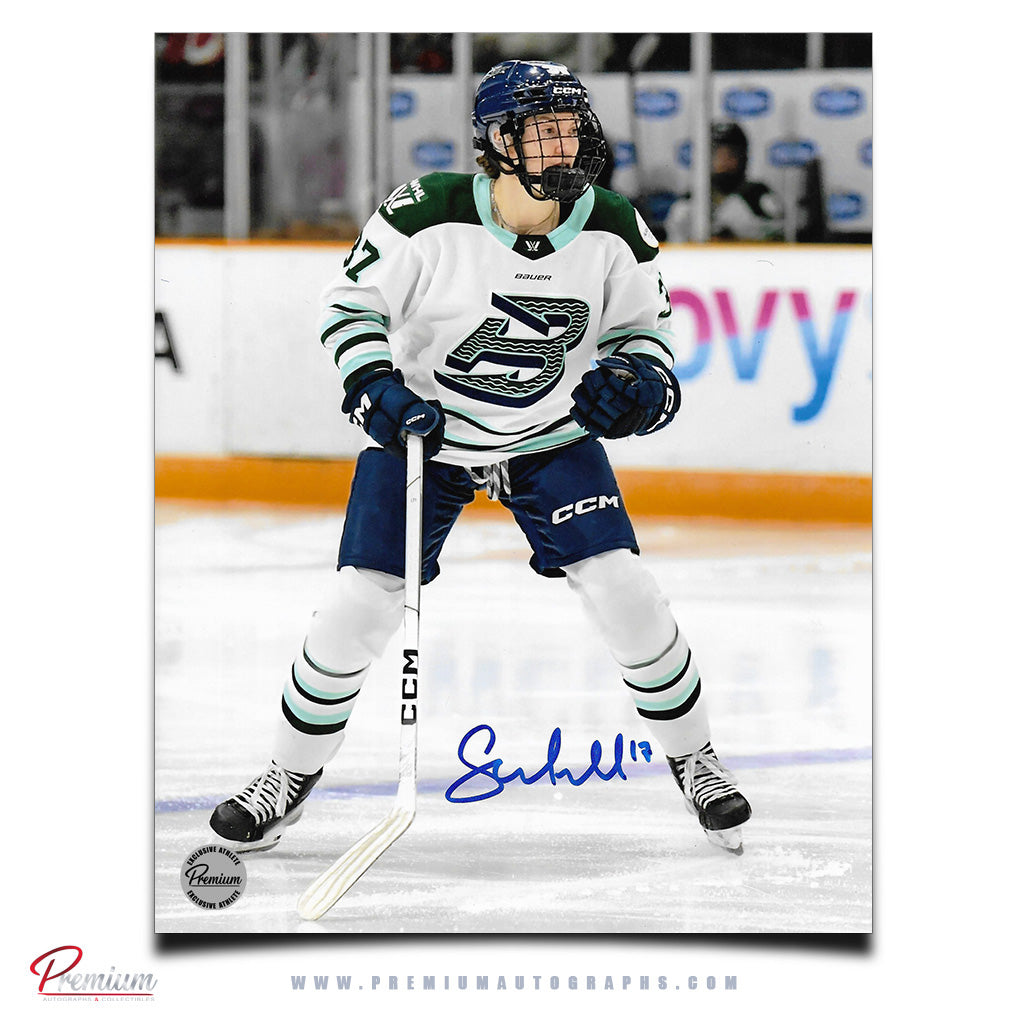 Theresa Schafzahl Boston Fleet PWHL Autographed 8x10 Photograph Over the Blue Line