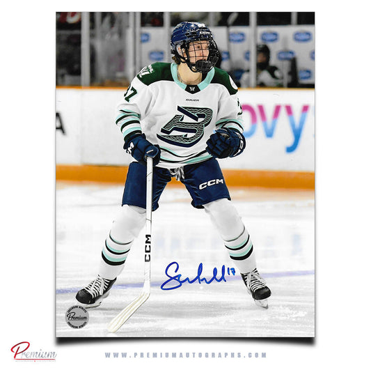 Theresa Schafzahl Boston Fleet PWHL Autographed 8x10 Photograph Over the Blue Line