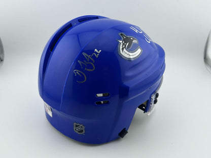 Daniel & Henrik Sedin Vancouver Canucks Autographed Home Blue Mini Helmet