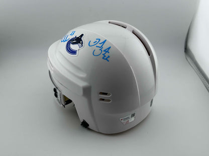 Daniel & Henrik Sedin Vancouver Canucks Autographed Away White Mini Helmet