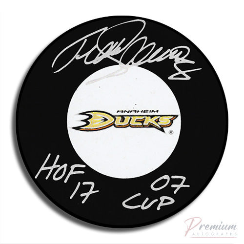 Teemu Selanne Anaheim Ducks Signed Puck w/ HOF 2017 & '07 Cup Inscription