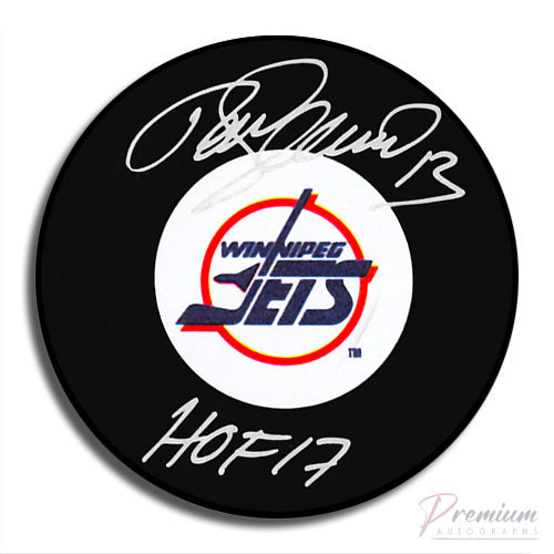 Teemu Selanne Winnipeg Jets Signed Puck w/ HOF 2017 Inscription