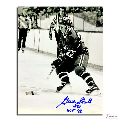 Steve Shutt Montreal Canadiens Signed 8x10 Photograph Puck Possession w/ HOF 93 Inscription