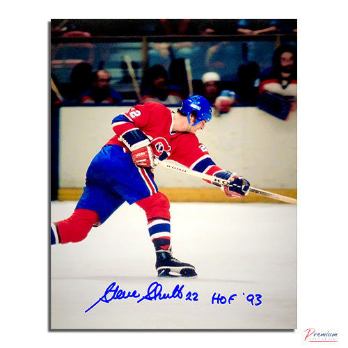 Steve Shutt Montreal Canadiens Signed 8x10 Photograph Follow Trough w/ HOF 93 Inscription