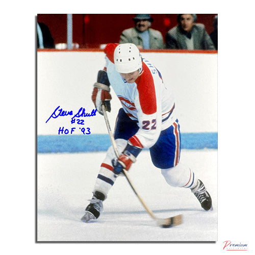 Steve Shutt Montreal Canadiens Signed 8x10 Photograph Slap Shot w/ HOF 93 Inscription