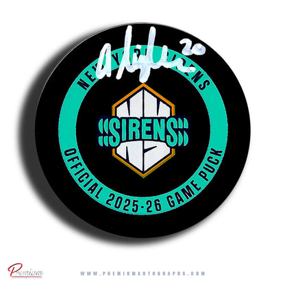 Allyson Simpson New York Sirens PWHL Autographed Official 2025-26 Game puck