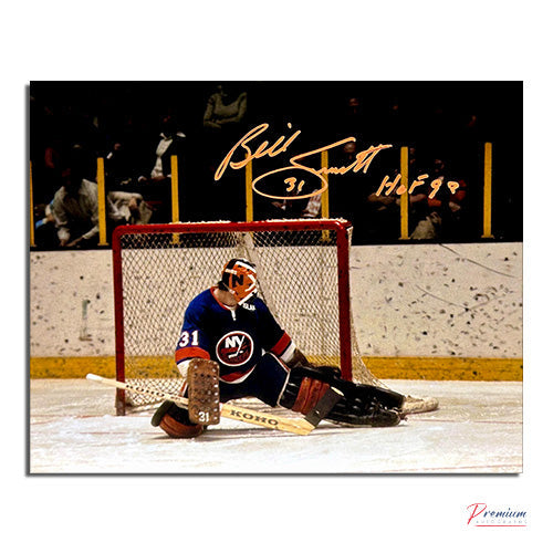 Billy Smith New York Islanders Signed 8x10 Photograph Pad Save w/ HOF 93 Inscription