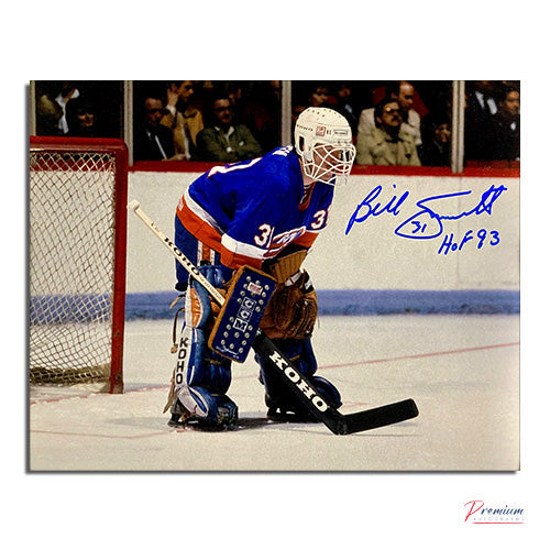 Billy Smith New York Islanders Signed 8x10 Photograph w/ HOF 93 Inscription