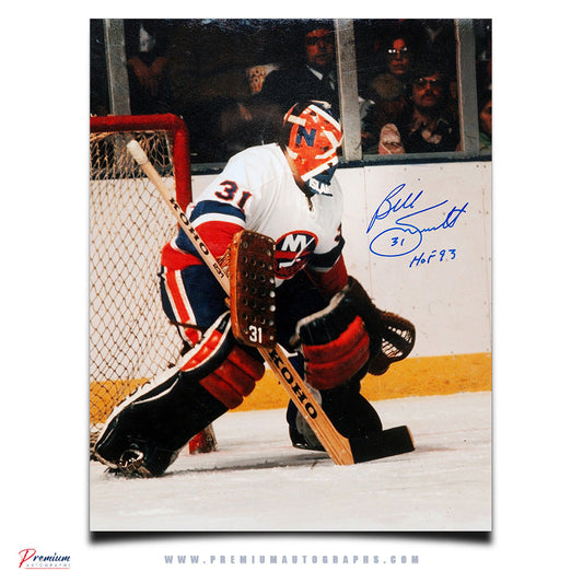 Billy Smith New York Islanders Signed 11x14 Photograph Vintage Mask w/ HOF 93 Inscription