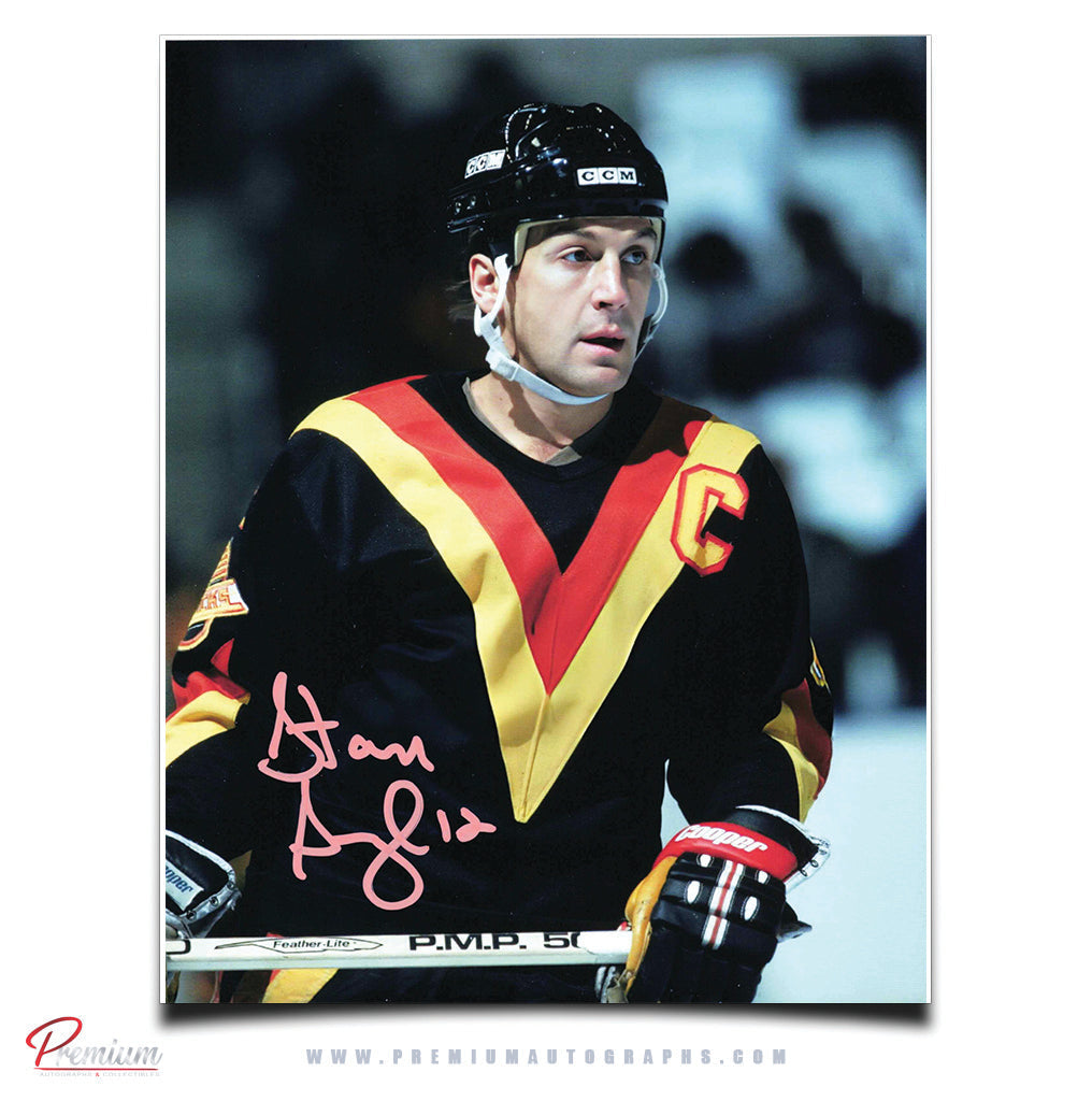 Stan Smyl Vancouver Canucks Autographed 8x10 Photograph Captain Close Up