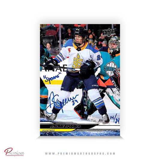 Natalie Spooner Toronto Sceptres Autographed 2024-25 Upper Deck PWHL Hockey Card #49 Ltd /40 Nicknames edn. w/ ''Spoons'' inscription