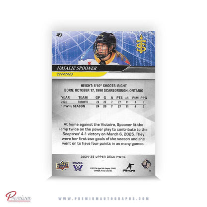 Natalie Spooner Toronto Sceptres Autographed 24-25 Upper Deck PWHL Hockey Card #49