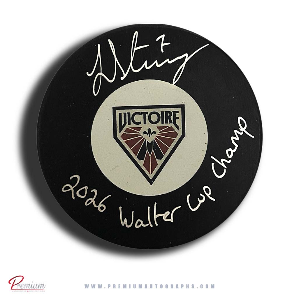 Laura Stacey Autographed Montreal Victoire Puck w/ 2026 Walter Cup Champ Inscription